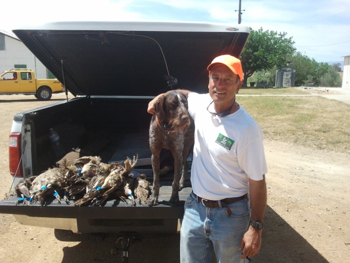 Text Box: Me, with Raleigh and a load of birds